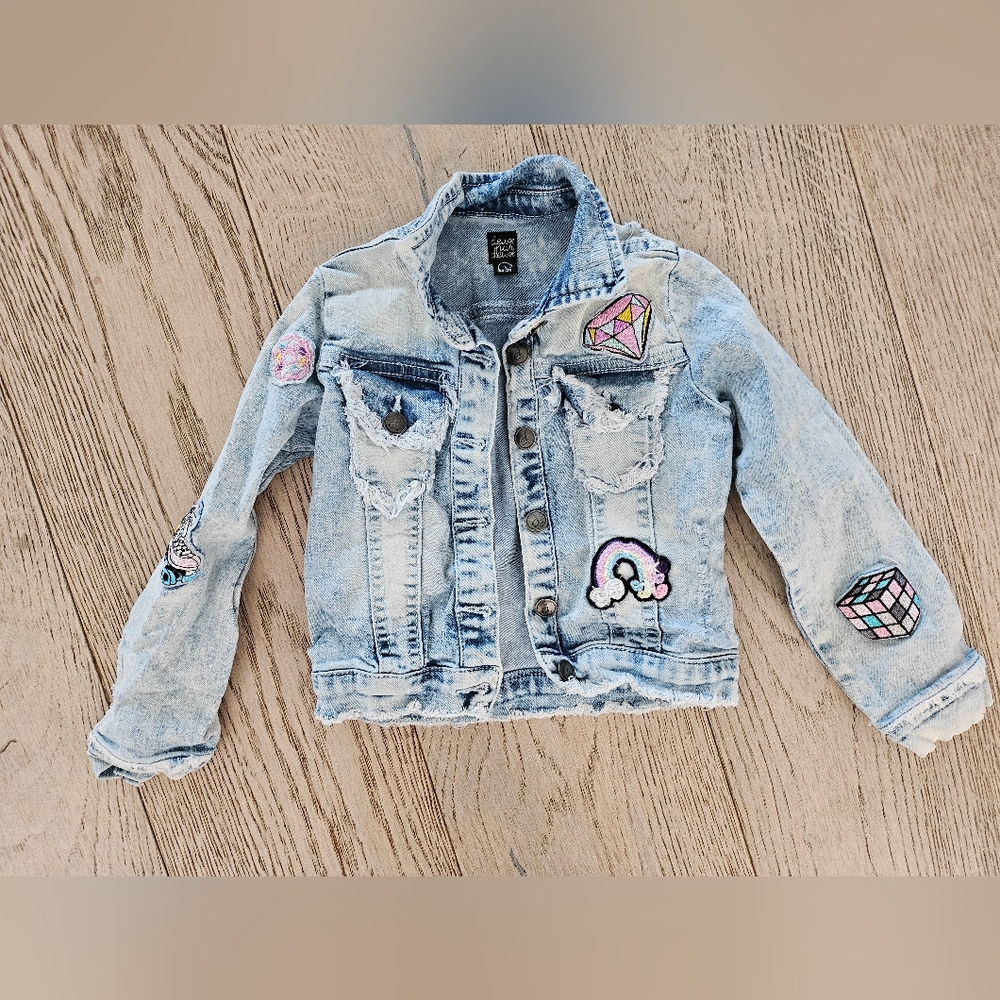 Girls Deuse Par Deuse 3-Year-Old Denim Jacket With Patches